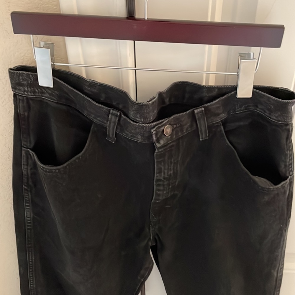 Rustler Women’s 90’s Vintage Baggy Black Wash Denim Jeans 36x30 Burgundy Tag